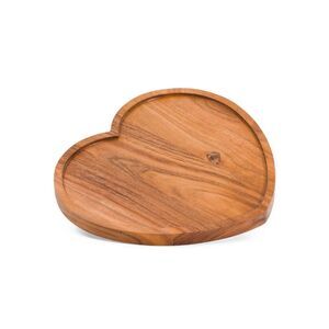 LOVE & CUPCAKES Wooden Heart Shaped Serving Platter